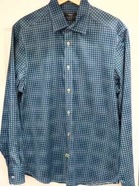 Z Zegna Men’s Micro-Pattern Button-Up Shirt - Size 41/16